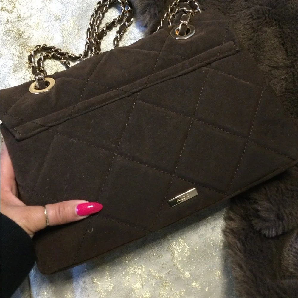 Aldo Quilted Shoulder Bag/crossbody with Gold Chain - Picture 3 of 5